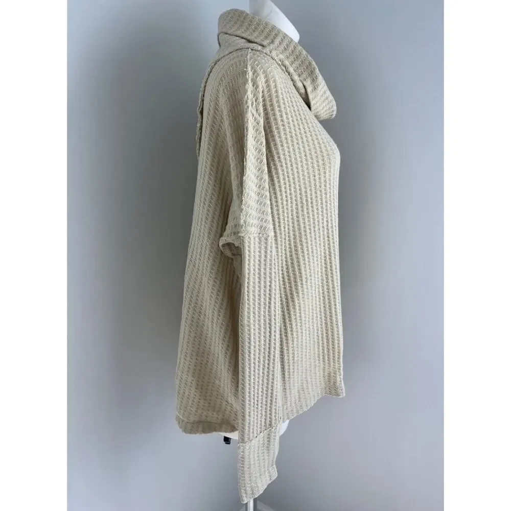 Free People Juicy Long Sleeve Cowl Neck Oversized Draped Tunic Top Stone Cold S